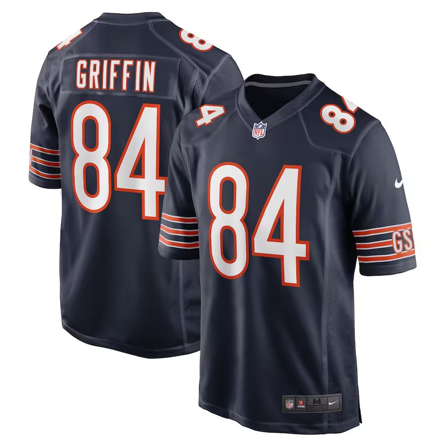 Men Chicago Bears #84 Ryan Griffin Nike Navy Game NFL Jersey